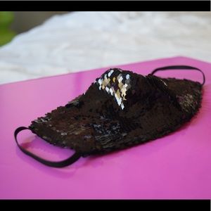 Any Old Iron Black Sequin Face Mask